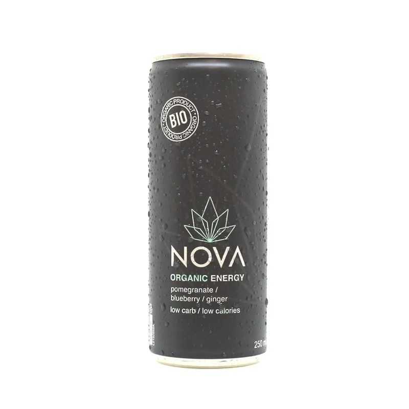 NOVA - Boisson Energisante Bio - Grenade, Myrtille et Gingembre