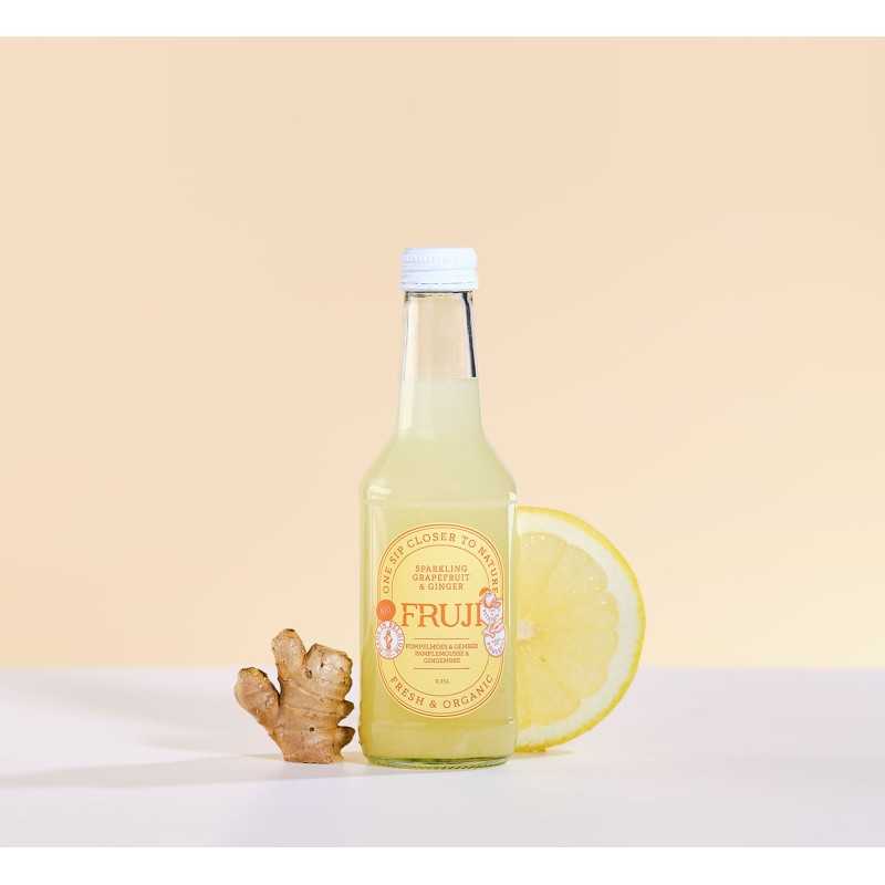 Limonade - Pamplemousse Gingembre Pétillante Bio 250ml - FRUJI